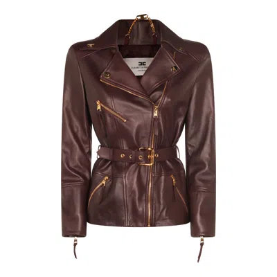 Elisabetta Franchi Jackets Merlot In Brown