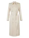 Elisabetta Franchi Croc-embossed Coat Featuring Belted Waist In Neutral