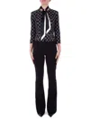 Elisabetta Franchi Printed Crepe Jacket In Nero Burro Nero