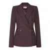 Elisabetta Franchi Double-breasted Blazer Waist Belt Detail In Red