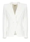 Elisabetta Franchi Double-breasted Blazer With Button Detailing In White