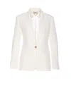 Elisabetta Franchi V-neck Jacket With Notched Lapel And Back Split In White