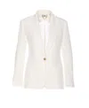 Elisabetta Franchi V-neck Jacket With Notched Lapel And Back Split In White