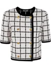 Elisabetta Franchi Jacquard Cardigan In White