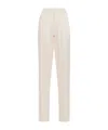 Elisabetta Franchi Jacquard Drawstring Straight Leg Trousers In White