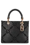 Elisabetta Franchi Textured Finish Tote With Top Handle In Black