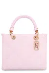 Elisabetta Franchi Jacquard Fabric Tote In Pink