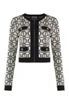 Elisabetta Franchi Cropped Cardigan Jacquard Logo