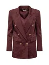 Elisabetta Franchi Lettering Jacquard Crepe Jacket In Multicolor