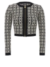 Elisabetta Franchi Viscose Jacquard Mini Cardigan In Black