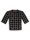 Elisabetta Franchi T-shirt With Geometric Pattern And Gold Buttons