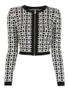 Elisabetta Franchi Viscose Jacquard Mini Cardigan In Black