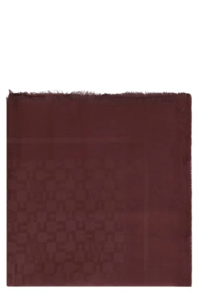 Elisabetta Franchi Jacquard Scarf In Brown