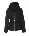 Elisabetta Franchi Short Down Jacket In Jacquard Nylon In Black