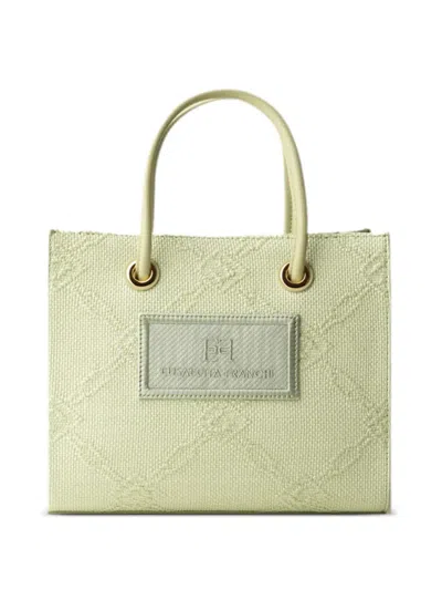Elisabetta Franchi Jacquard Tote Bag In Green