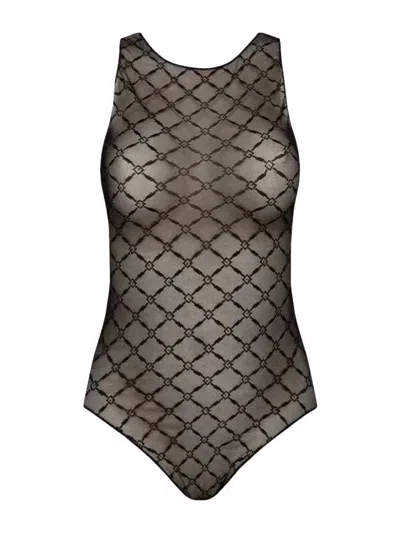 ELISABETTA FRANCHI ELISABETTA FRANCHI JACQUARD TULLE BODYSUIT
