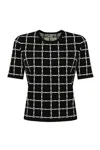 Elisabetta Franchi Round Neck Knit Sweater In Nero/burro