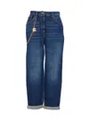 Elisabetta Franchi Jeans Con Catena Gioiello Blu In Blue