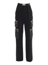 Elisabetta Franchi High-waisted Black Trousers With Cargo Pockets In Black