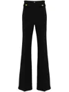 Elisabetta Franchi Logo-plaque Flared Trousers In Black