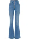 Elisabetta Franchi Logo-button Flared Jeans In Blue