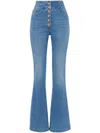 Elisabetta Franchi Logo-button Flared Jeans In Blue