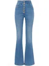 Elisabetta Franchi Logo-button Flared Jeans In Blue