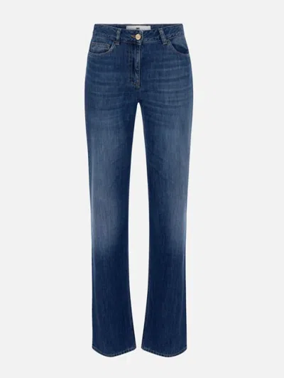 Elisabetta Franchi Jeans With Logo Detail In Blue