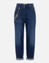 Elisabetta Franchi Jeans Con Catena Gioiello Blu In Blue