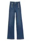 Elisabetta Franchi Flared Button Placket Jeans In Blue