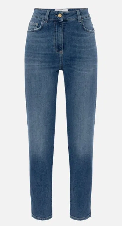 Elisabetta Franchi Cotton-blend Jeans In Blue