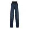 Elisabetta Franchi Blue And Black Cotton Jeans In Blue