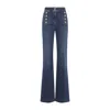 Elisabetta Franchi Blue Denim Cotton Jeans With Buttons In Blue