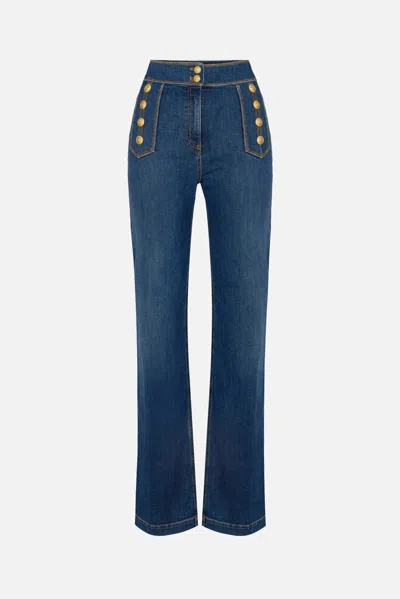 Elisabetta Franchi Dark Blue Cotton Jeans