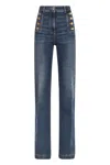 Elisabetta Franchi High-rise Straight Leg Jeans In Blue Vintage