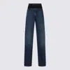 Elisabetta Franchi Blue And Black Cotton Jeans In Blue