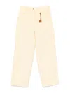 Elisabetta Franchi Stretch Cotton Blend Trousers In Yellow