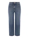 Elisabetta Franchi Cropped Mid-rise Jeans With Patch And Flap Pockets In Blue