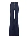 Elisabetta Franchi High Waist Flared Denim Jeans Trousers In Blue
