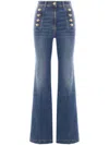 Elisabetta Franchi High-rise Straight Leg Jeans In Blue