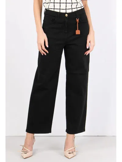 Elisabetta Franchi Jeans Con Charm Logato In Black