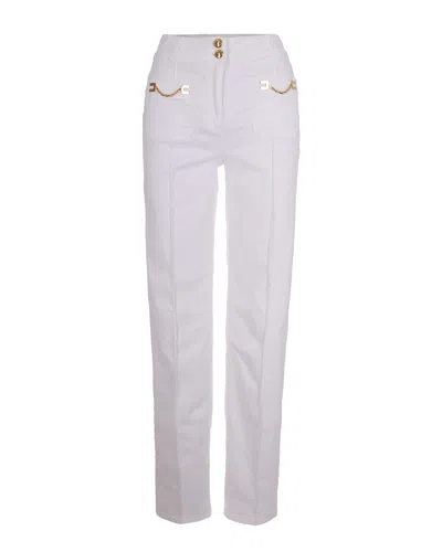 Elisabetta Franchi Jeans Con Dettaglio Logo In White