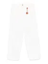 Elisabetta Franchi Cotton Blend Stretchy Trousers In Cream
