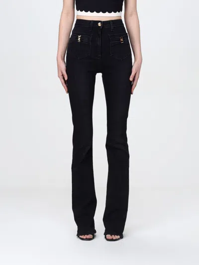 Elisabetta Franchi Logo-plaque Jeans In Black