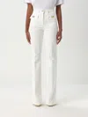 Elisabetta Franchi Pantaloni In Cotone Con Fiocchi Gioiello In Ivory