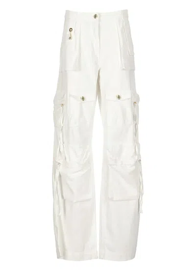 Elisabetta Franchi Wide-leg Cargo Jeans In White