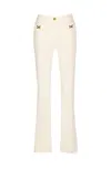 Elisabetta Franchi Tailored White Jeans With Flared Hem In Neutral