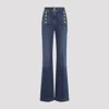 Elisabetta Franchi Blue Denim Cotton Jeans With Buttons In Blue