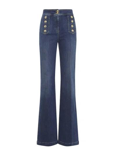 Elisabetta Franchi Jeans With Buttons In Blue