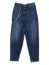 Elisabetta Franchi Jeans Con Catena Gioiello Blu In Blue